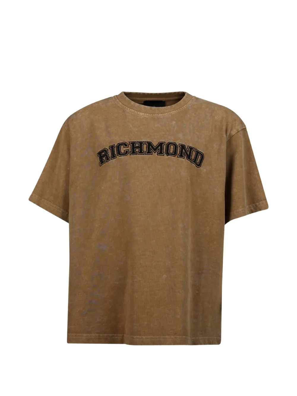 John Richmond Junior T-shirt con applicazione logo - Marrone