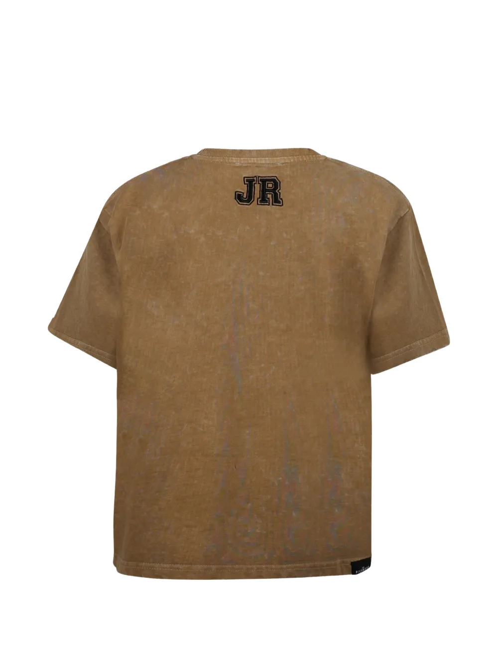 John Richmond Junior T-shirt met logo-patch en acid-wassing Bruin