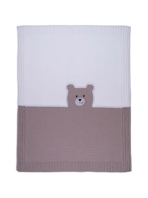 MARLU' couture bear-patchwork knitted scarf