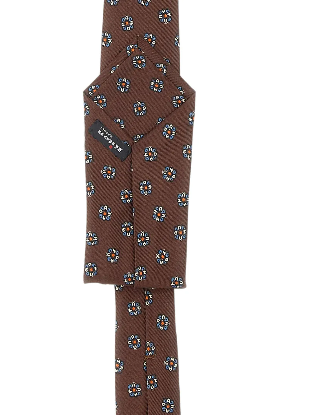 Kiton Stropdas met bloemenprint Bruin