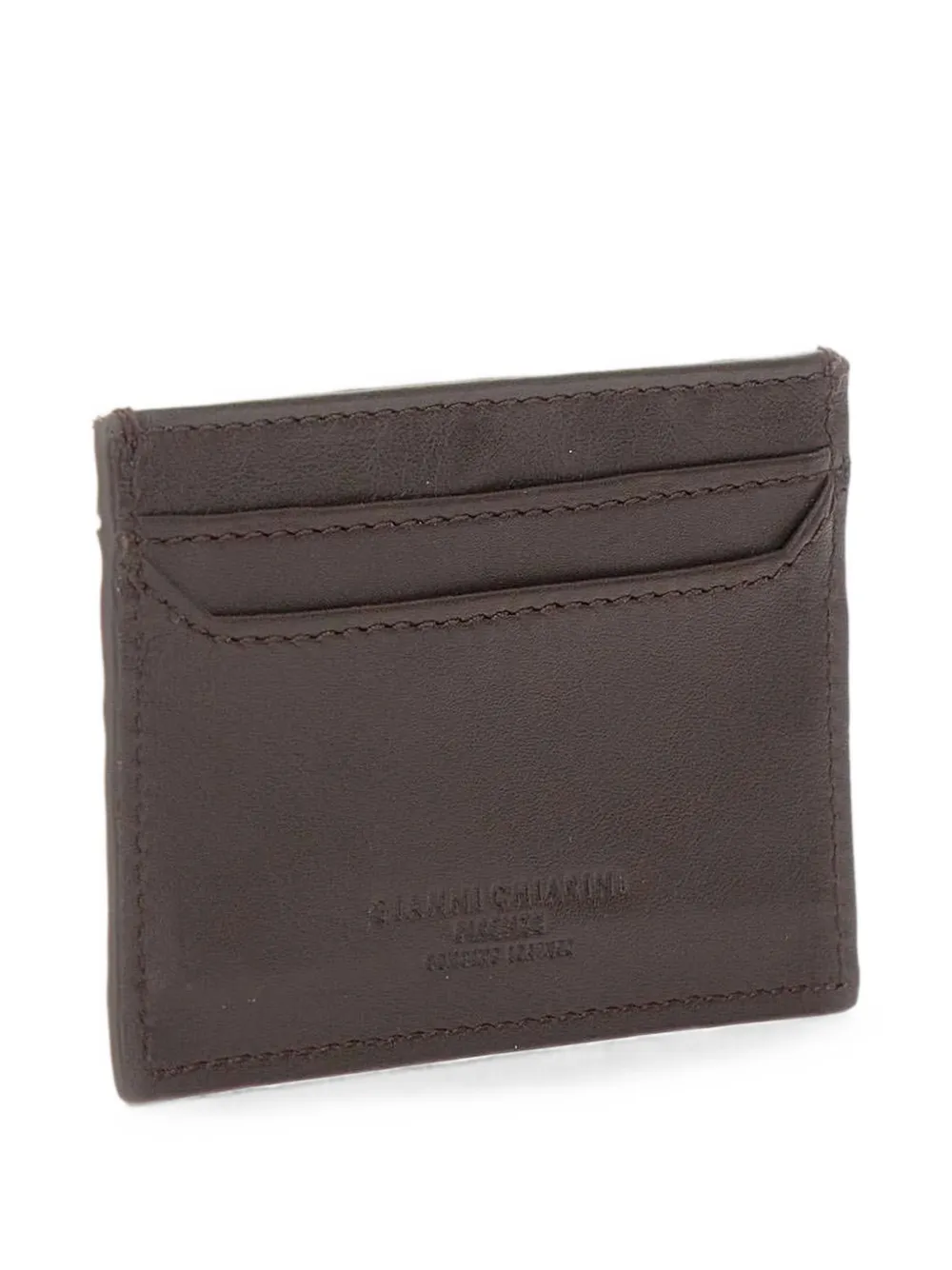 GIANNI CHIARINI Leren pasjeshouder met studdetail Bruin