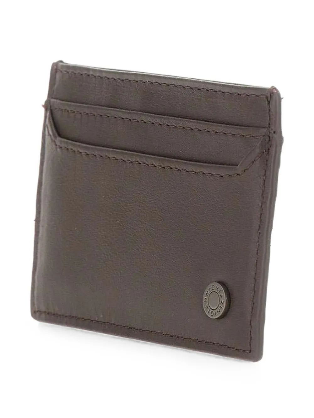 GIANNI CHIARINI Leren pasjeshouder met studdetail Bruin