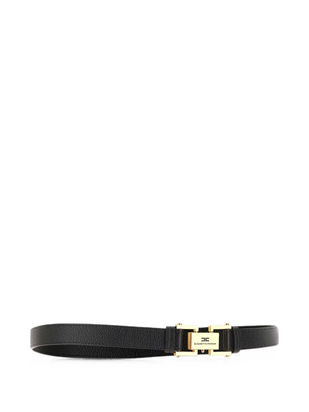 Elisabetta Franchi Leren riem met logogesp Zwart