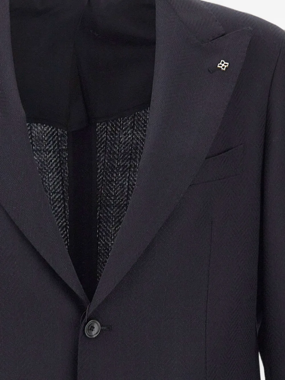 Tagliatore Blazer met visgraatpatroon en enkele rij knopen Blauw