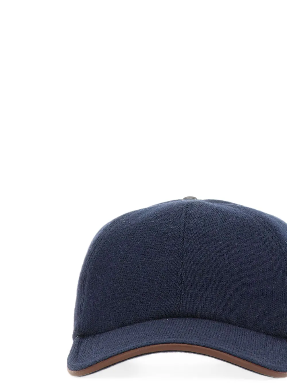Eleventy Kasjmier honkbalpet met leren afwerking Blauw