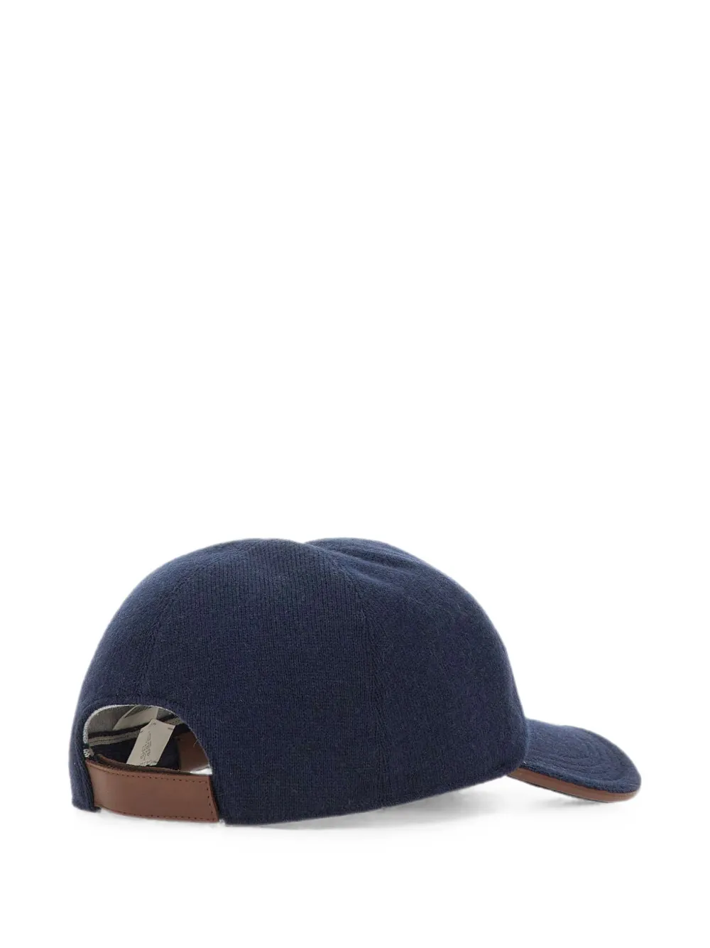Eleventy Kasjmier honkbalpet met leren afwerking Blauw