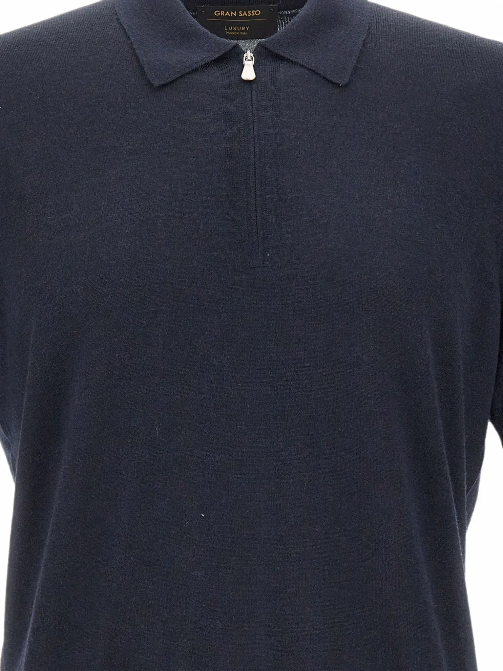 Gran Sasso Poloshirt met korte mouwen en rits Blauw