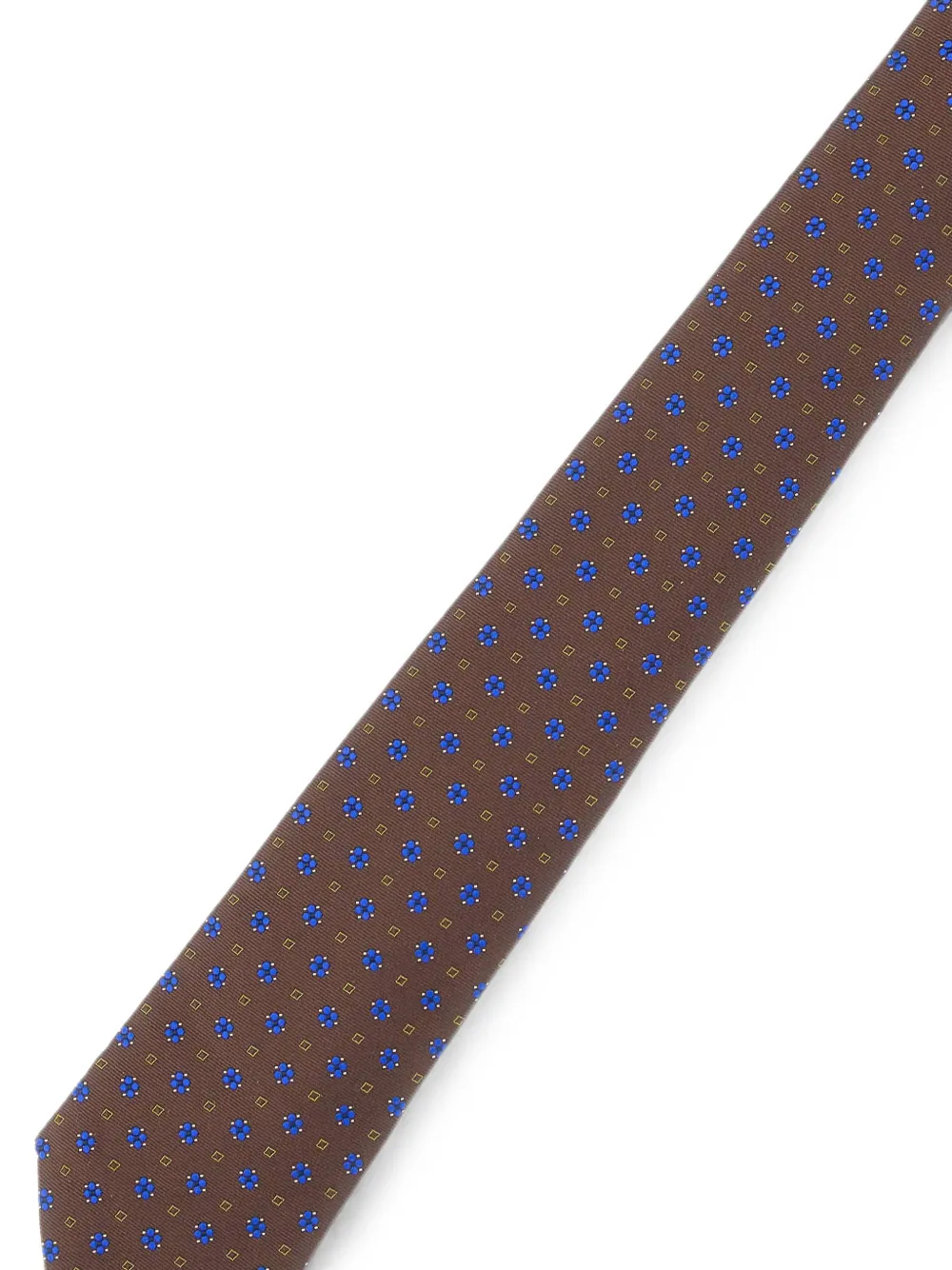 Kiton Stropdas met bloemen-patroon Bruin