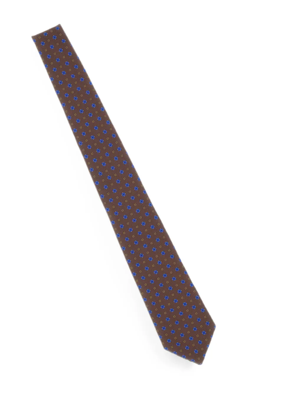 Kiton Stropdas met bloemen-patroon Bruin