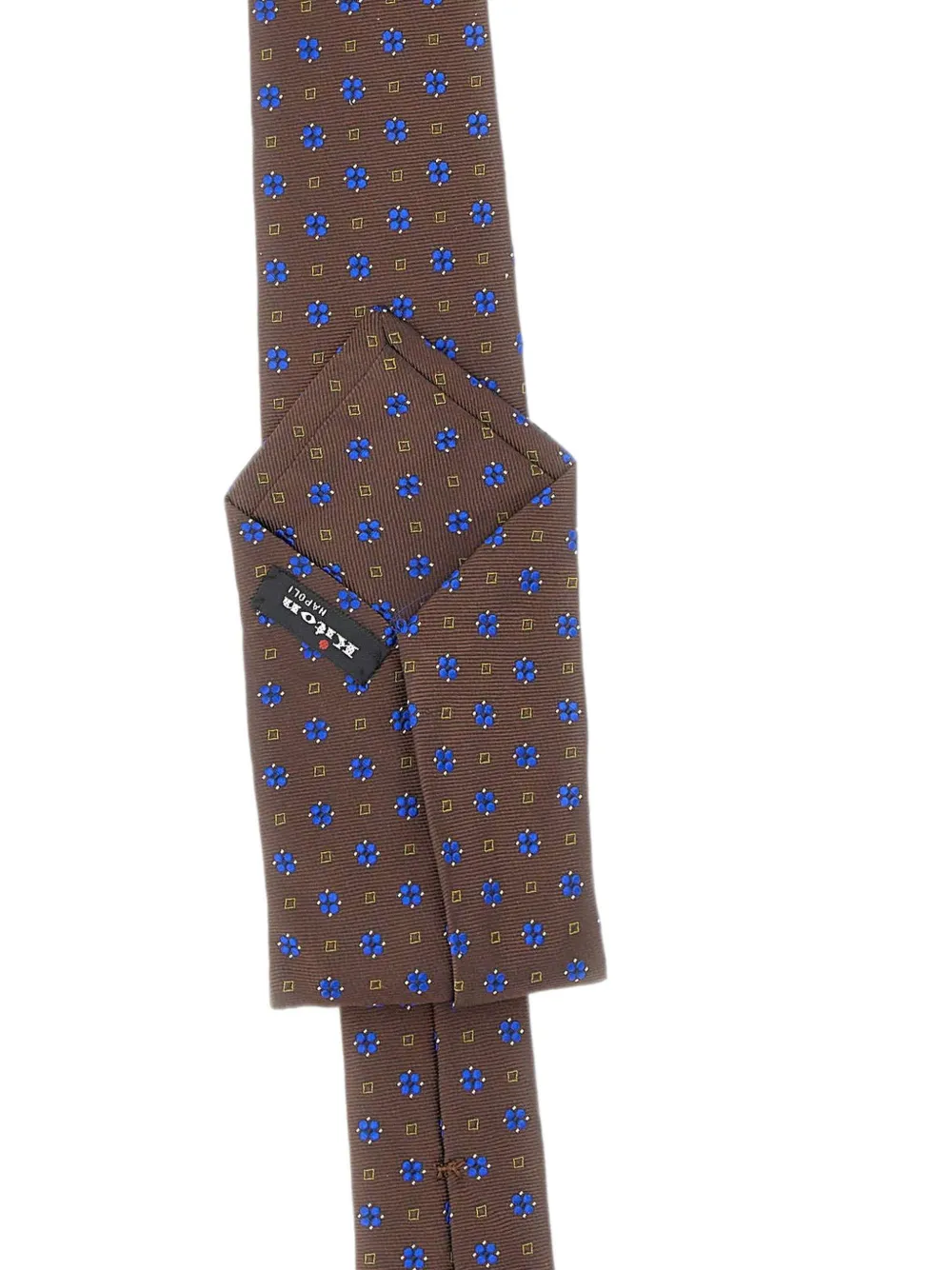 Kiton Stropdas met bloemen-patroon Bruin