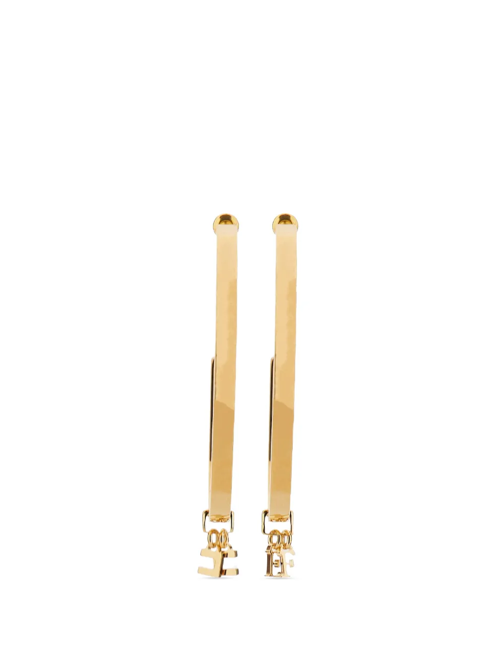Elisabetta Franchi logo-charm half-hoop earrings - Oro