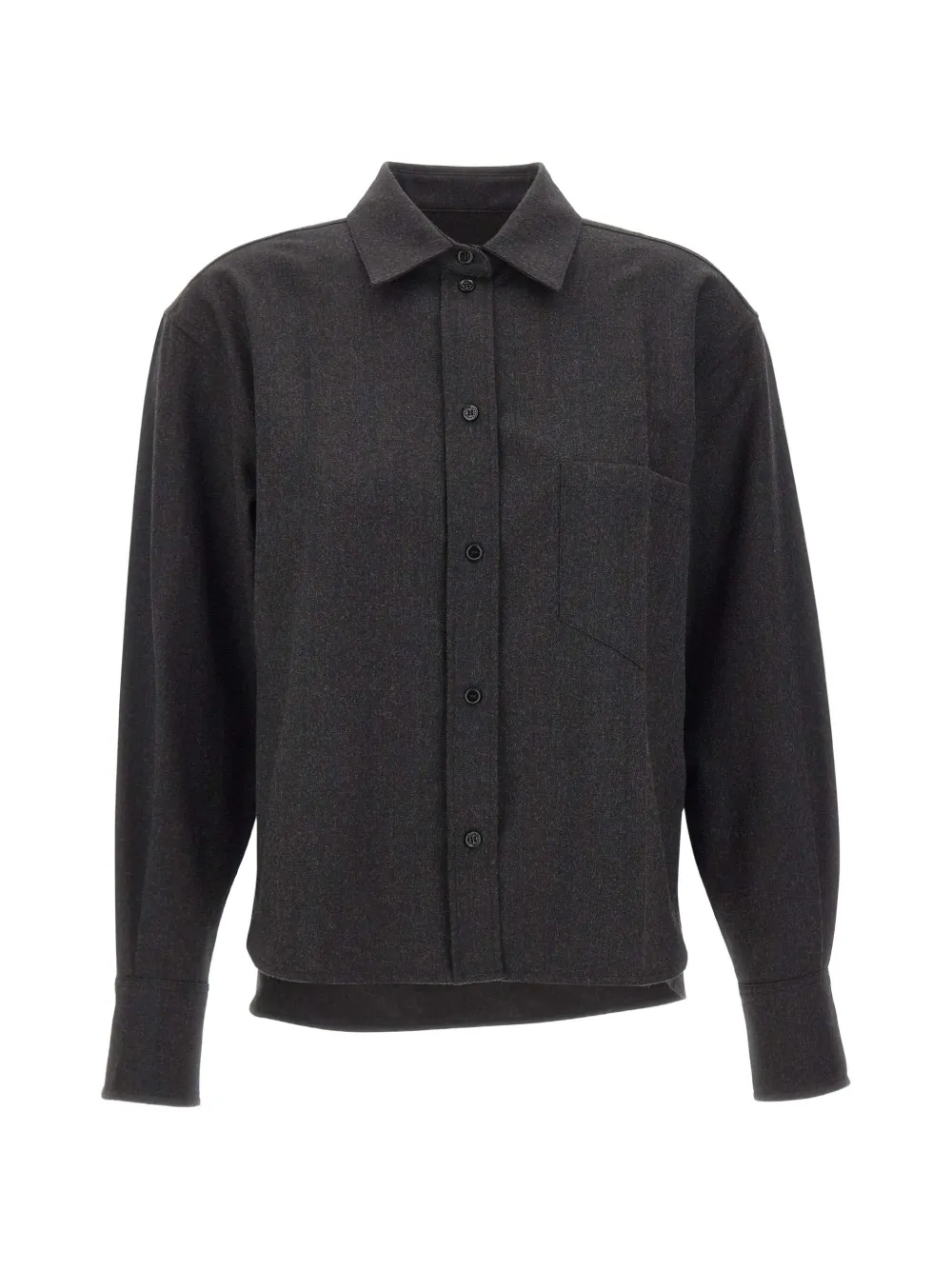 Victoria Beckham VB-embroidered cropped shirt - Grey