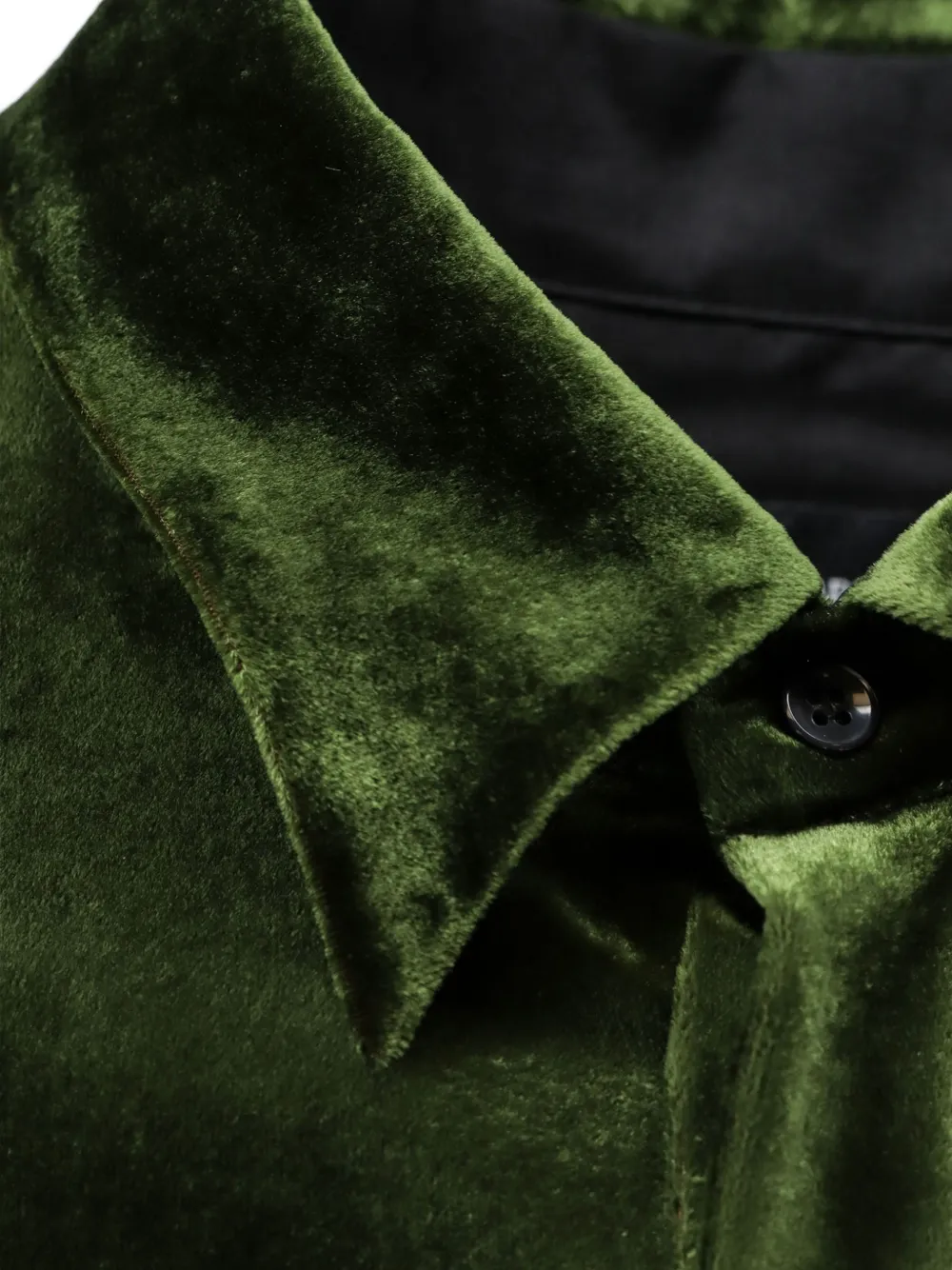 Giorgio Armani Fluwelen overhemd met verborgen sluiting Groen