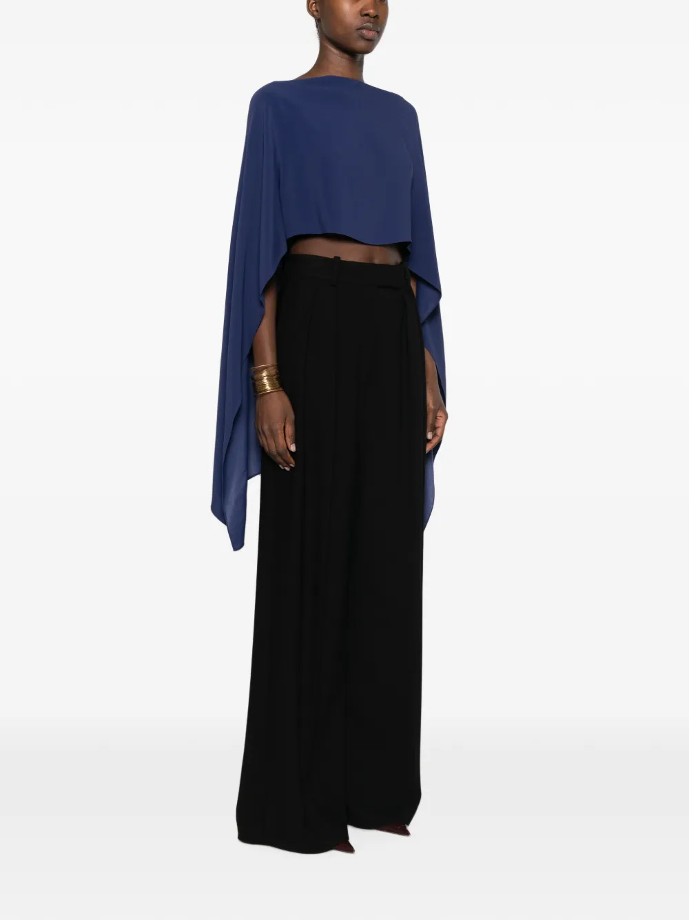 Alberta Ferretti Sjaal met gedrapeerd detail Blauw