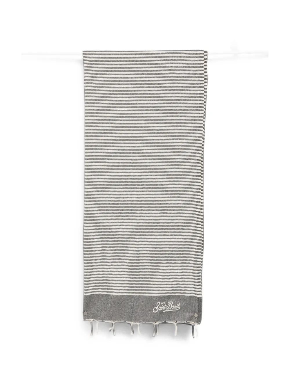 Mc2 Saint Barth Striped Fringed Towel In Neutrals