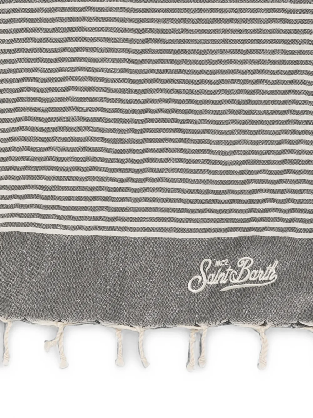 MC2 Saint Barth striped fringed towel Beige