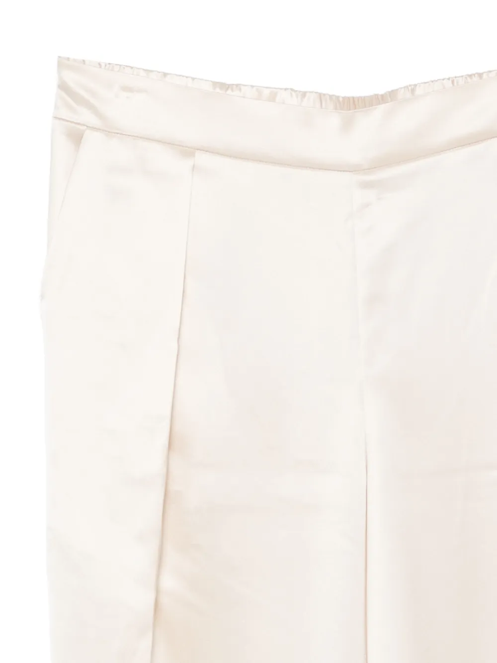SIMKHAI satin-finish pleated trousers Beige