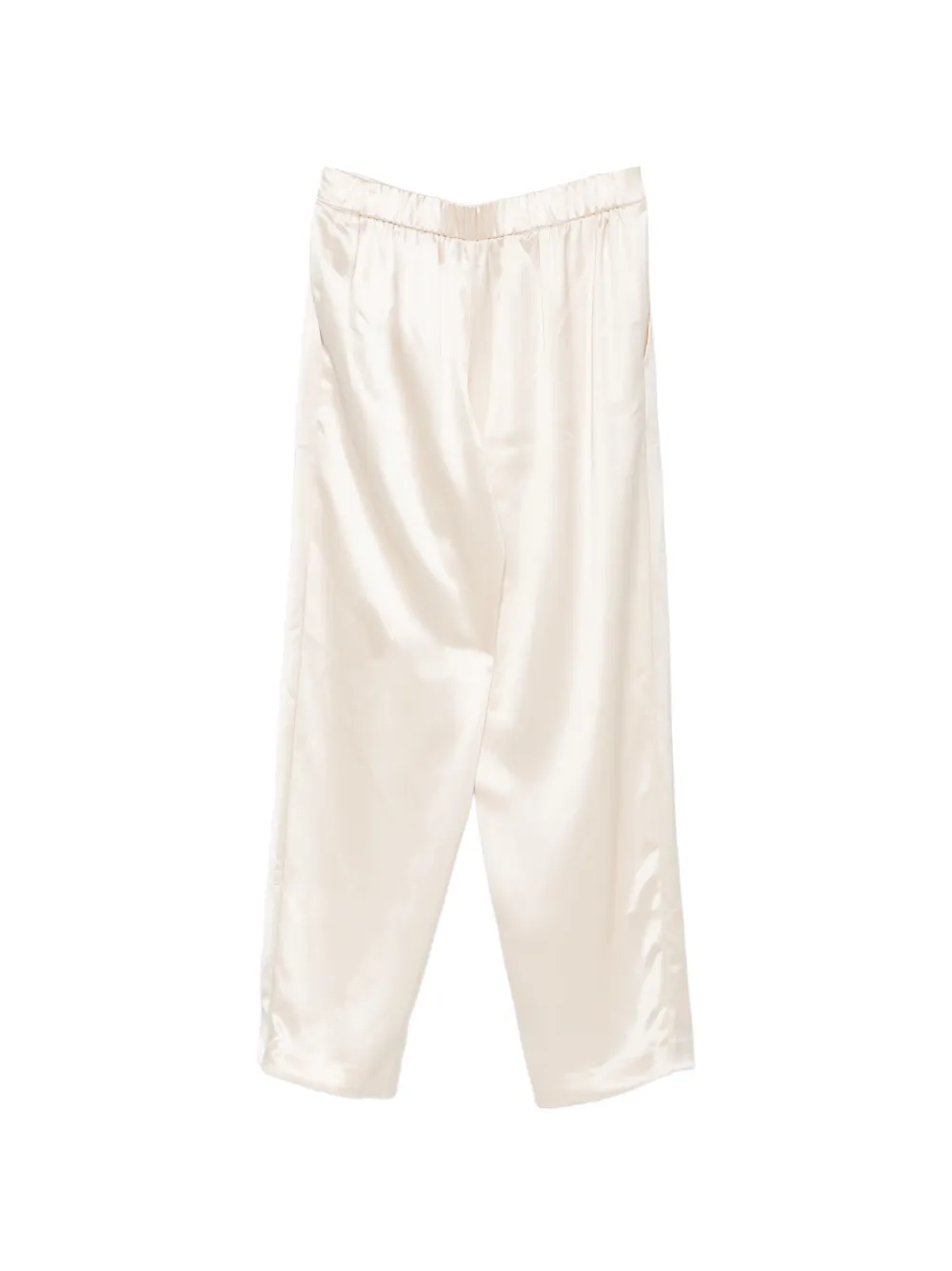 SIMKHAI satin-finish pleated trousers Beige
