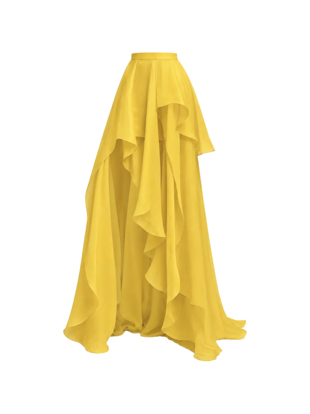 Gemy Maalouf layered chiffon skirt - Giallo
