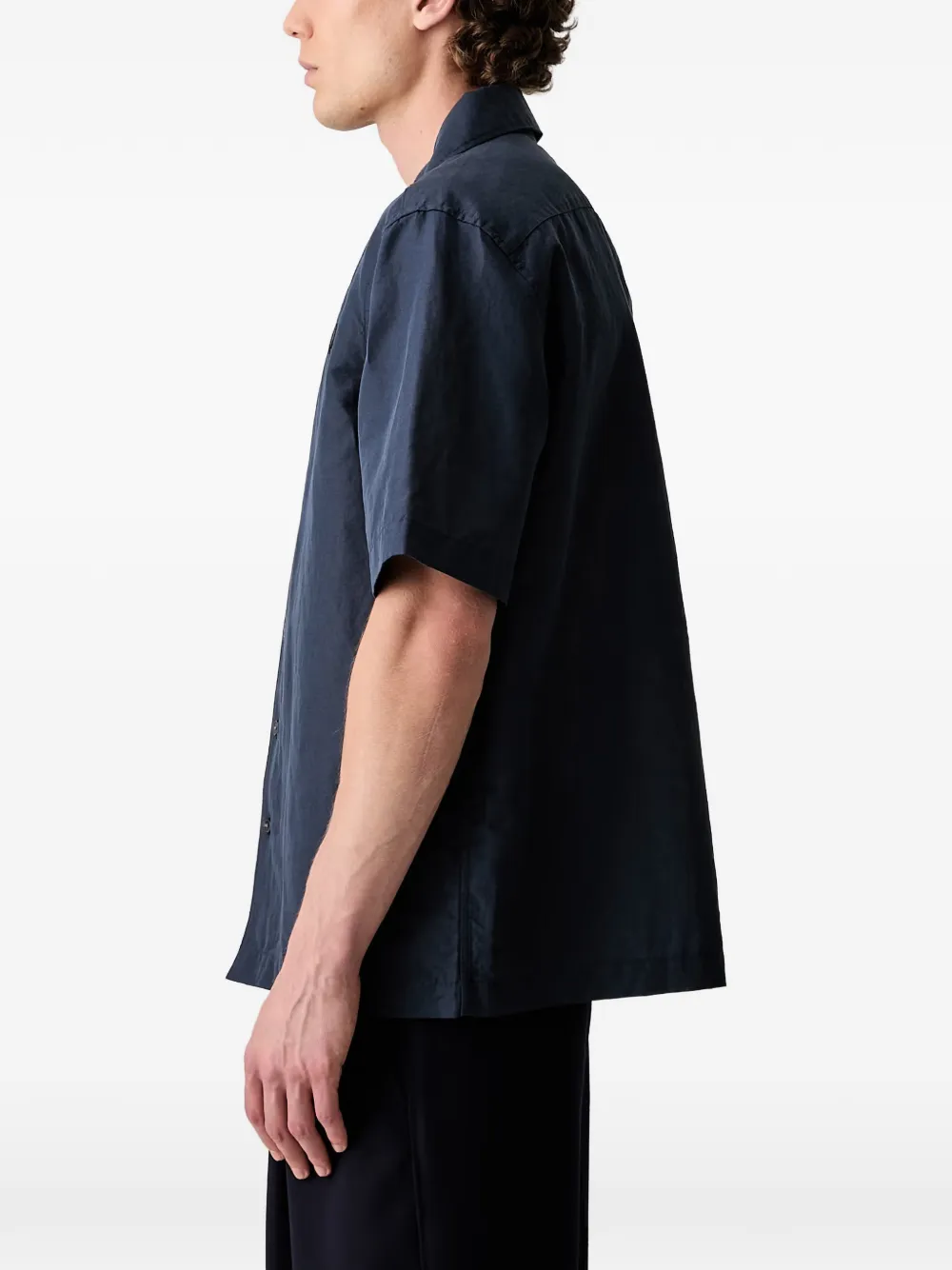 Fred Perry Overhemd met campkraag en geborduurd logo Blauw