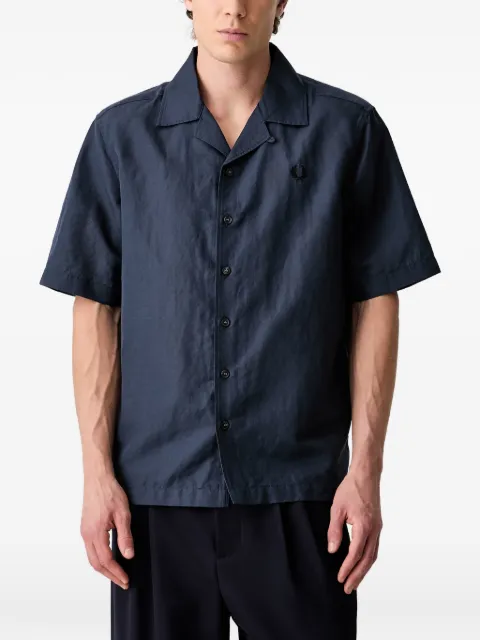 Fred Perry embroidered-logo camp-collar shirt