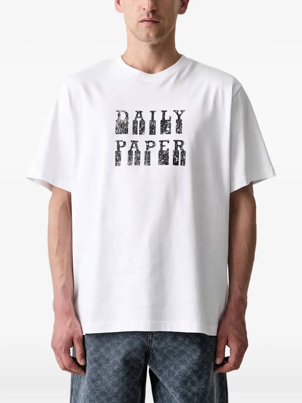 Daily Paper DP Blocked T-shirt met logoprint Wit