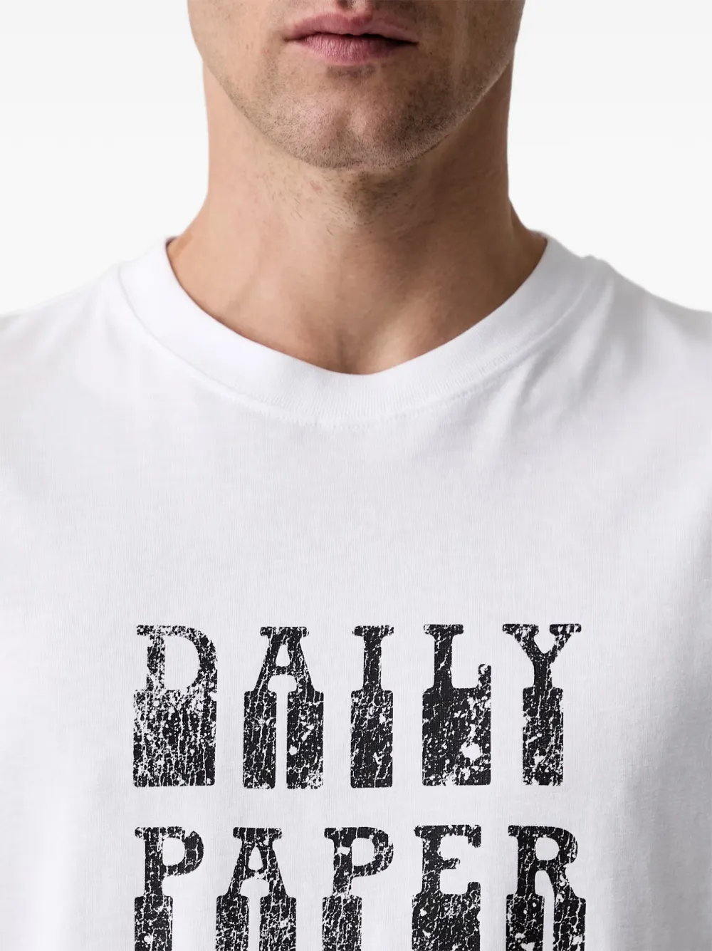 Daily Paper DP Blocked T-shirt met logoprint Wit