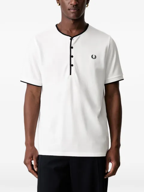 Fred Perry logo-embroidered henley T-shirt