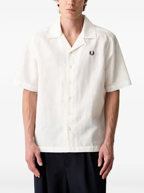 Fred Perry embroidered-logo camp-collar shirt