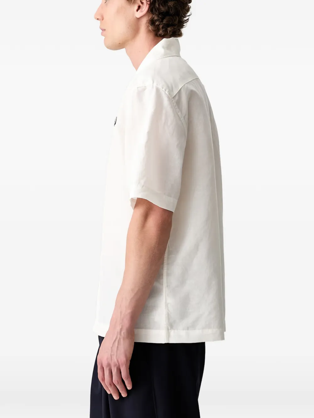 Fred Perry Overhemd met campkraag en geborduurd logo Beige