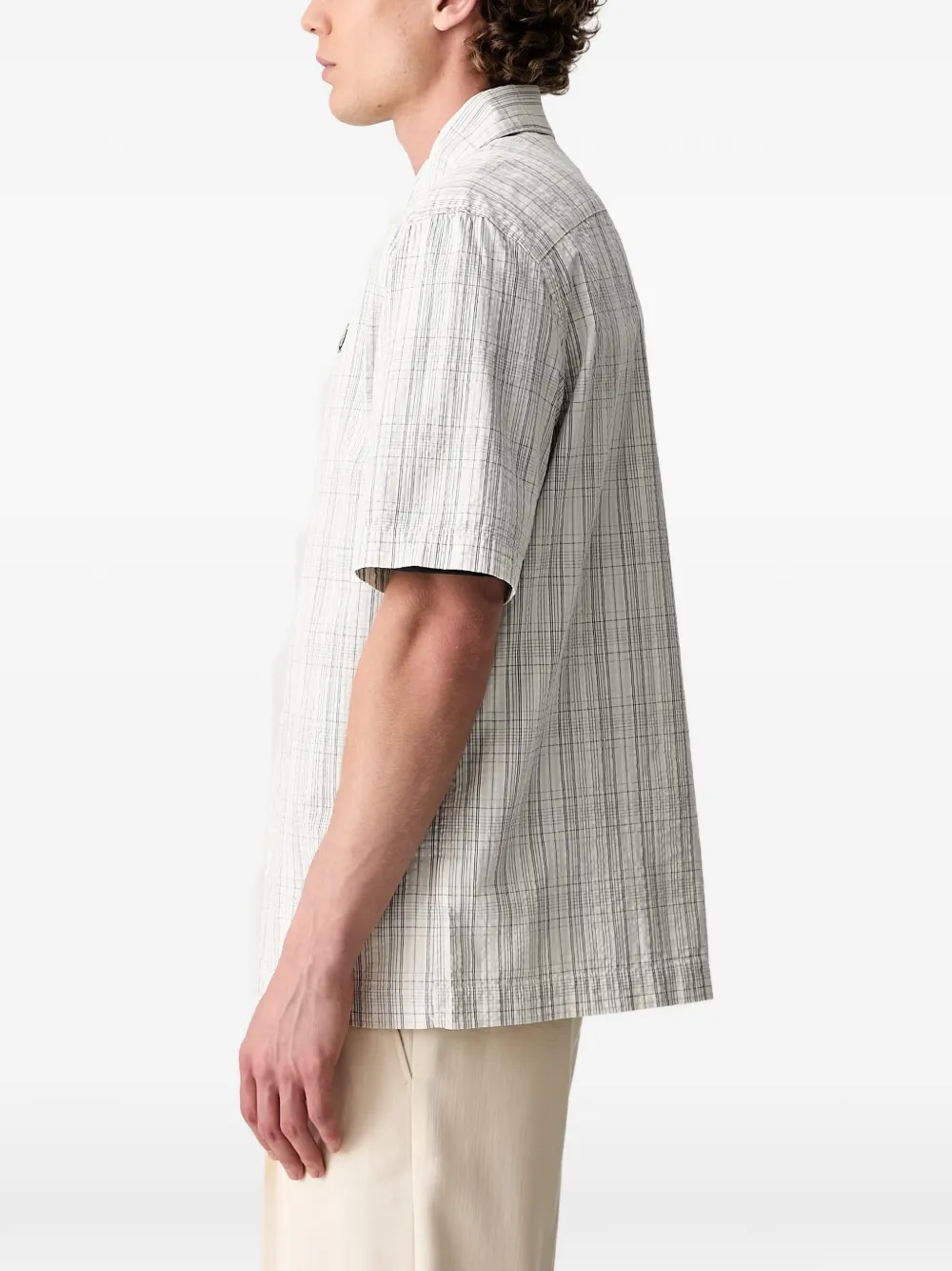 Fred Perry Geruit overhemd met korte mouwen Beige