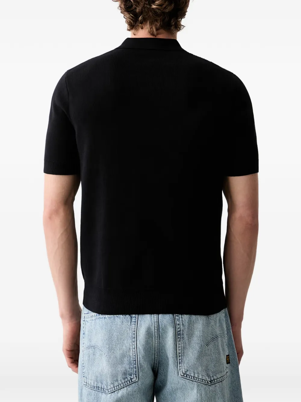 Fred Perry zip-fastening polo shirt Zwart
