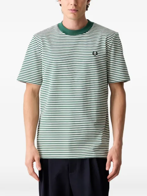 Fred Perry striped embroidered-logo T-shirt