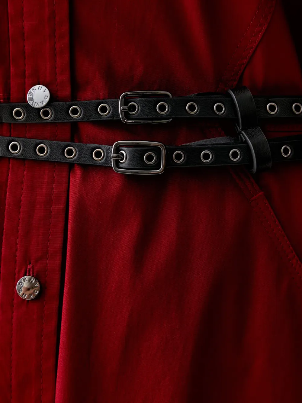 DKNY Button-down midi-blousejurk met ceintuur Rood