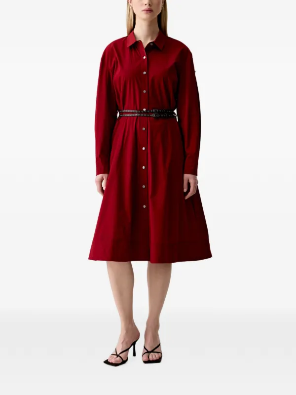 dkny shirt dress Button Down Midi | Shirt Dress length sleeves Removable tie belt 58% cotton Dkny Women's Long Sleeve Collared