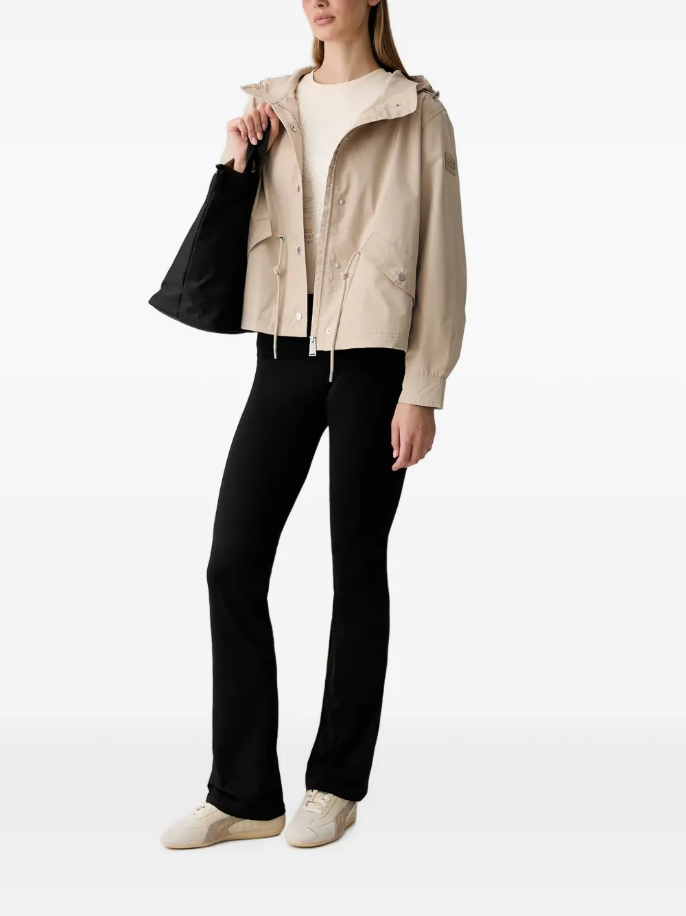 DKNY Jack met capuchon en trekkoord Beige