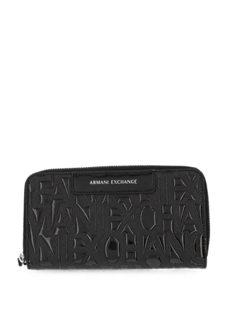 Armani Exchange logo-embossed zip-around wallet