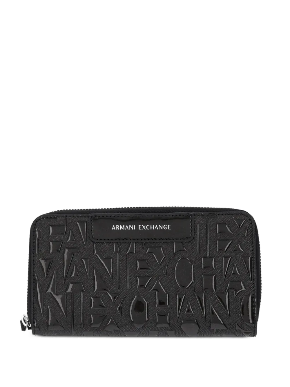 Armani Exchange logo-embossed zip-around wallet - Schwarz