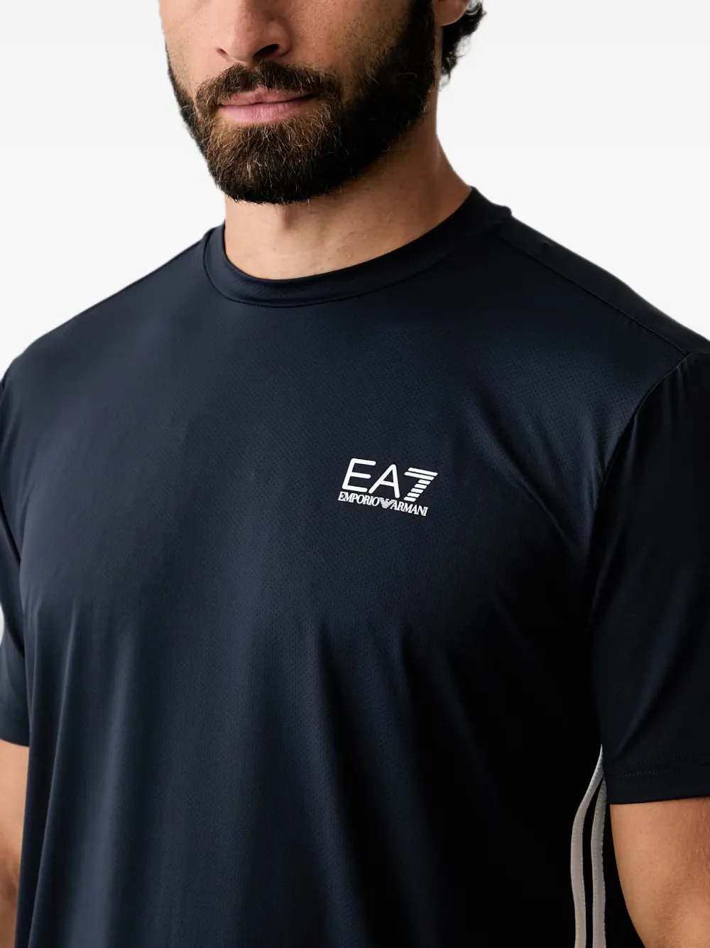 Ea7 Emporio Armani T-shirt met logoprint Blauw