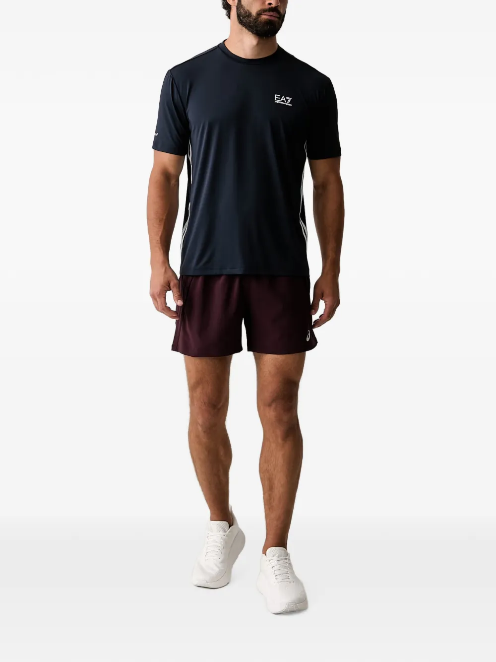 Ea7 Emporio Armani T-shirt met logoprint Blauw