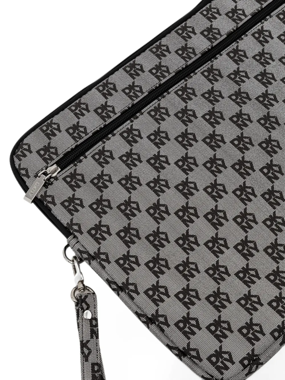 DKNY Gestreepte laptoptas met logoprint Grijs