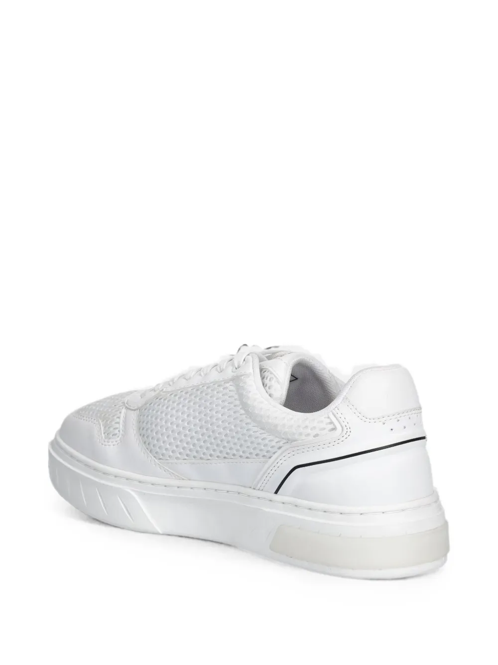 Ea7 Emporio Armani New Premium Court logo-print panelled sneakers Wit