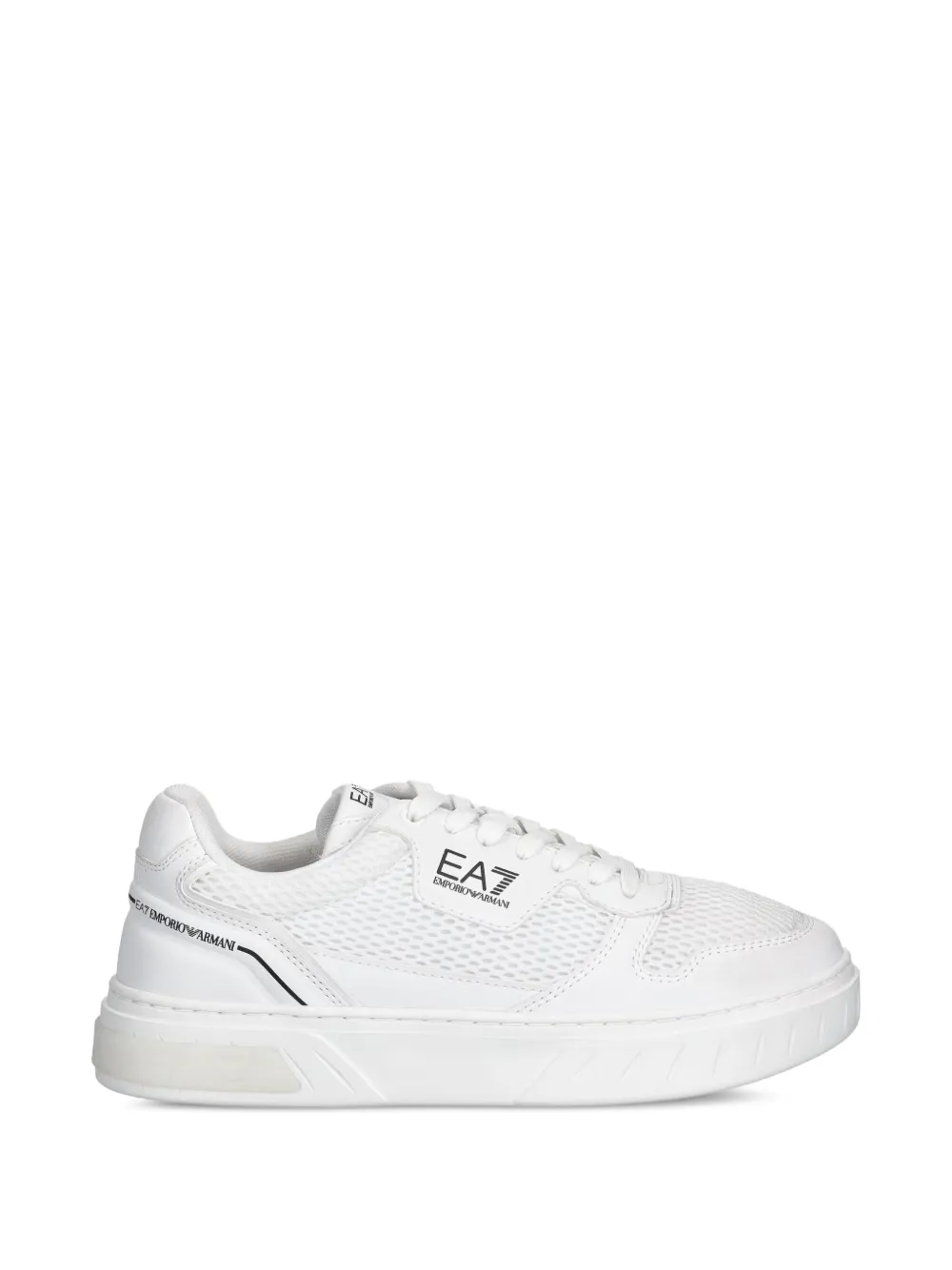 Ea7 Emporio Armani New Premium Court logo-print panelled sneakers - Bianco