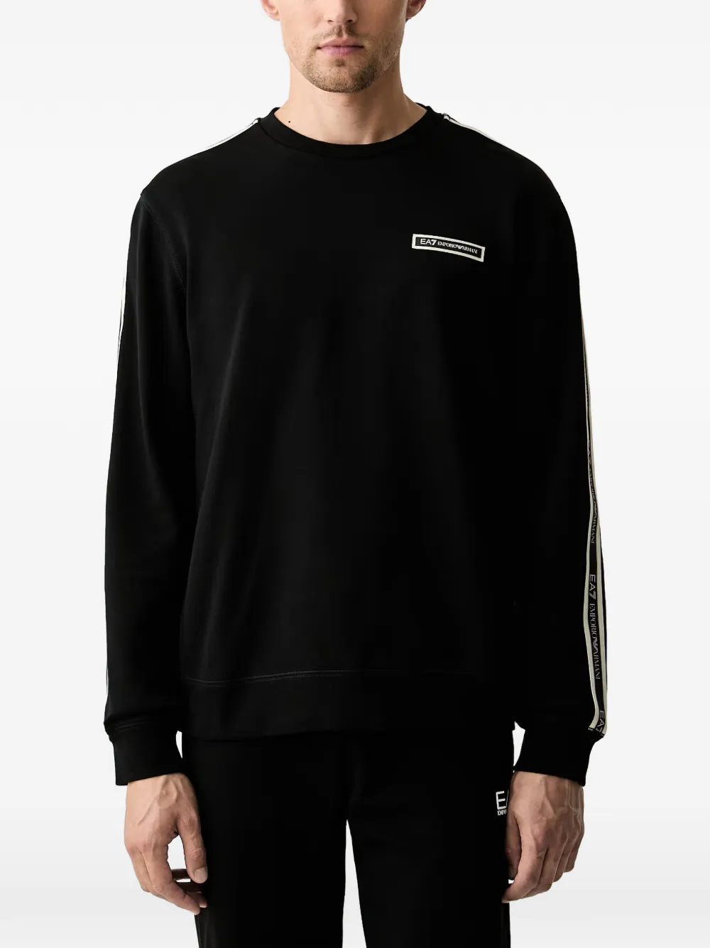 Ea7 Emporio Armani Felpa con applicazione logo - Nero