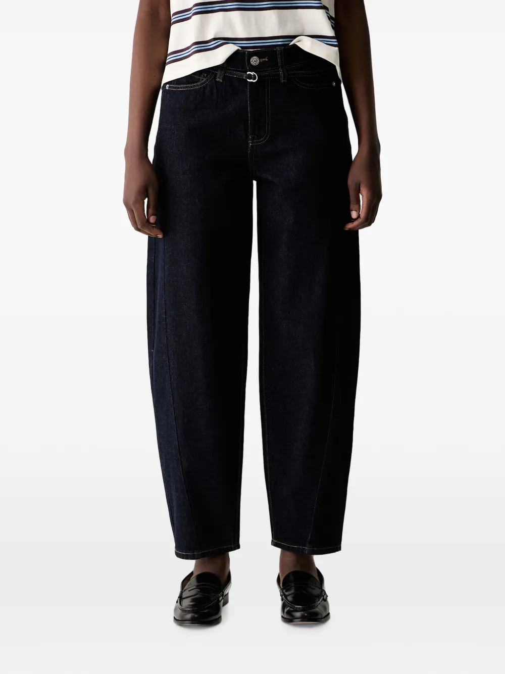 DKNY buckle-detail tapered-leg jeans - Blu
