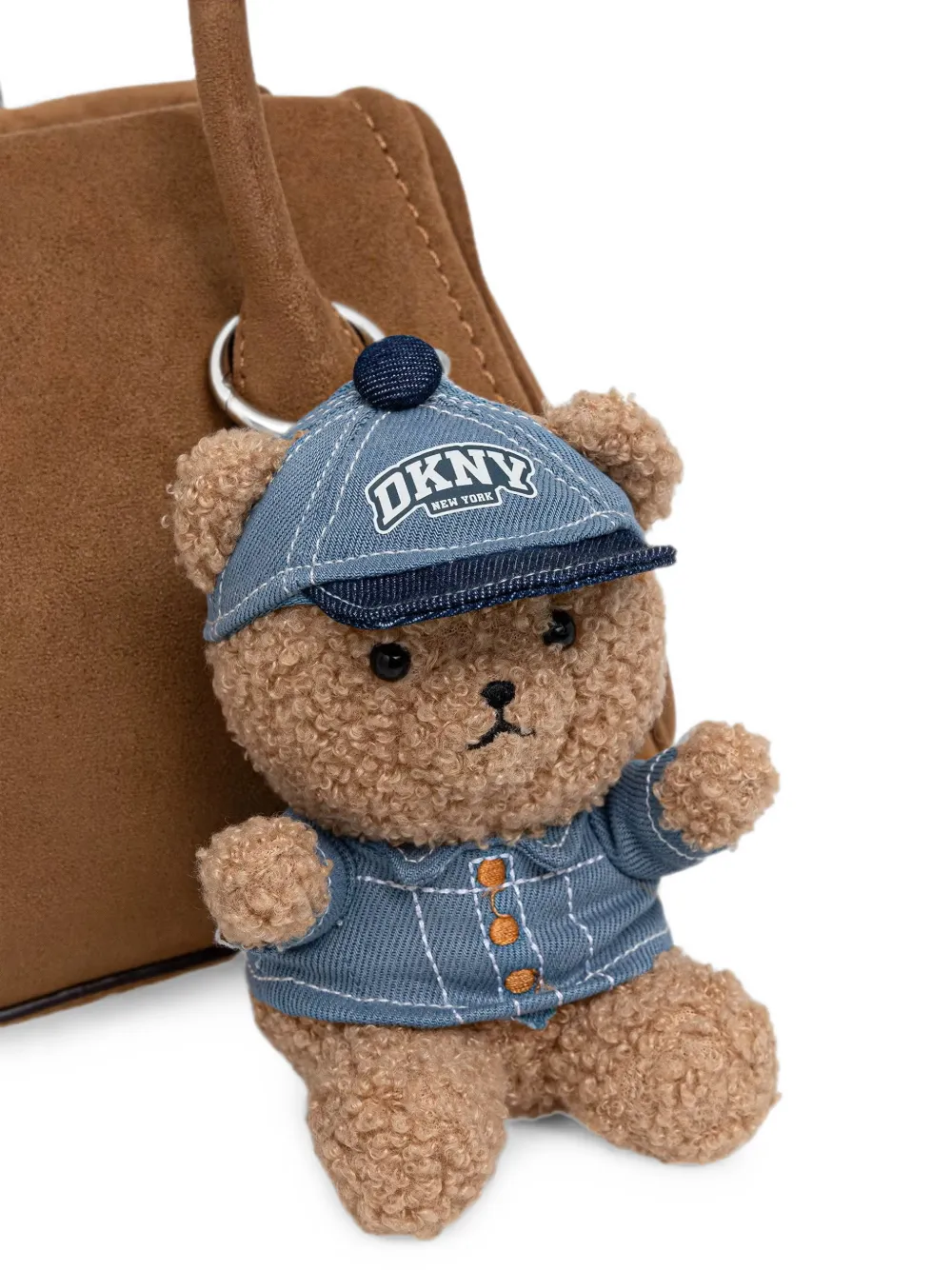 DKNY Shopper met teddybeer-bedel en logo-plakkaat Bruin