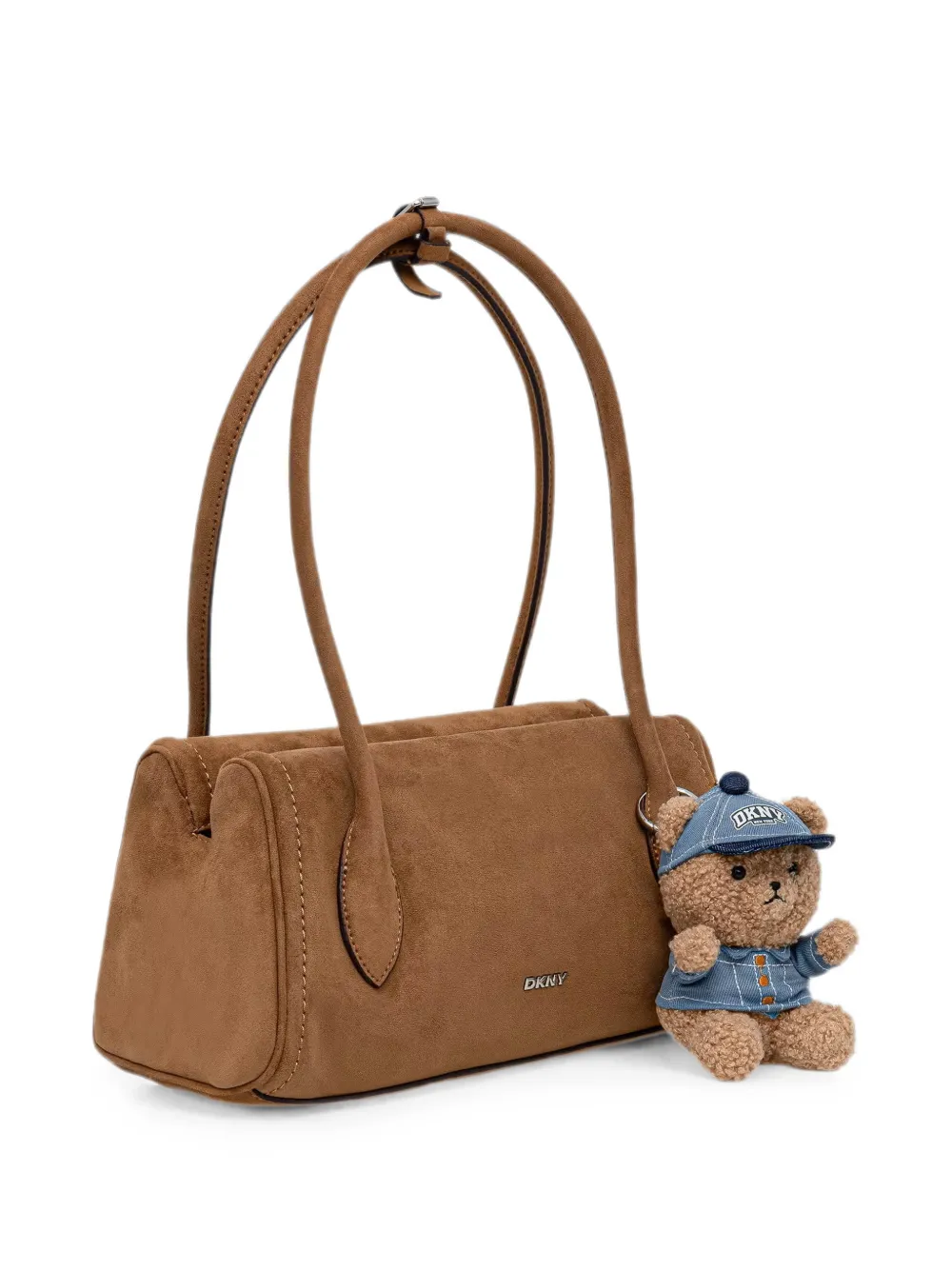 DKNY Shopper met teddybeer-bedel en logo-plakkaat Bruin