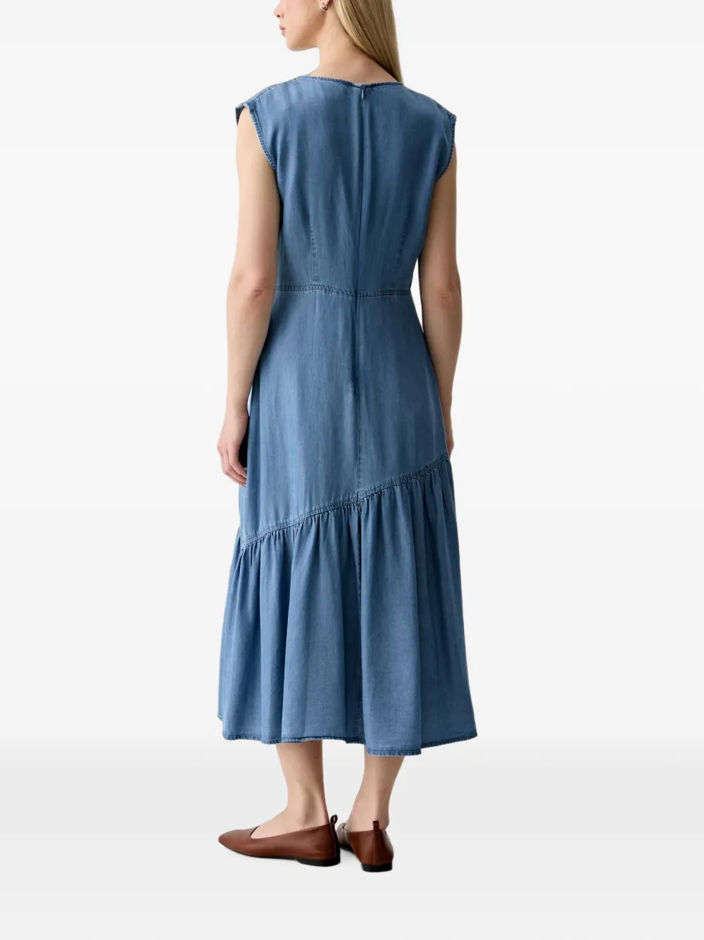 DKNY Midi-jurk met ruches Blauw