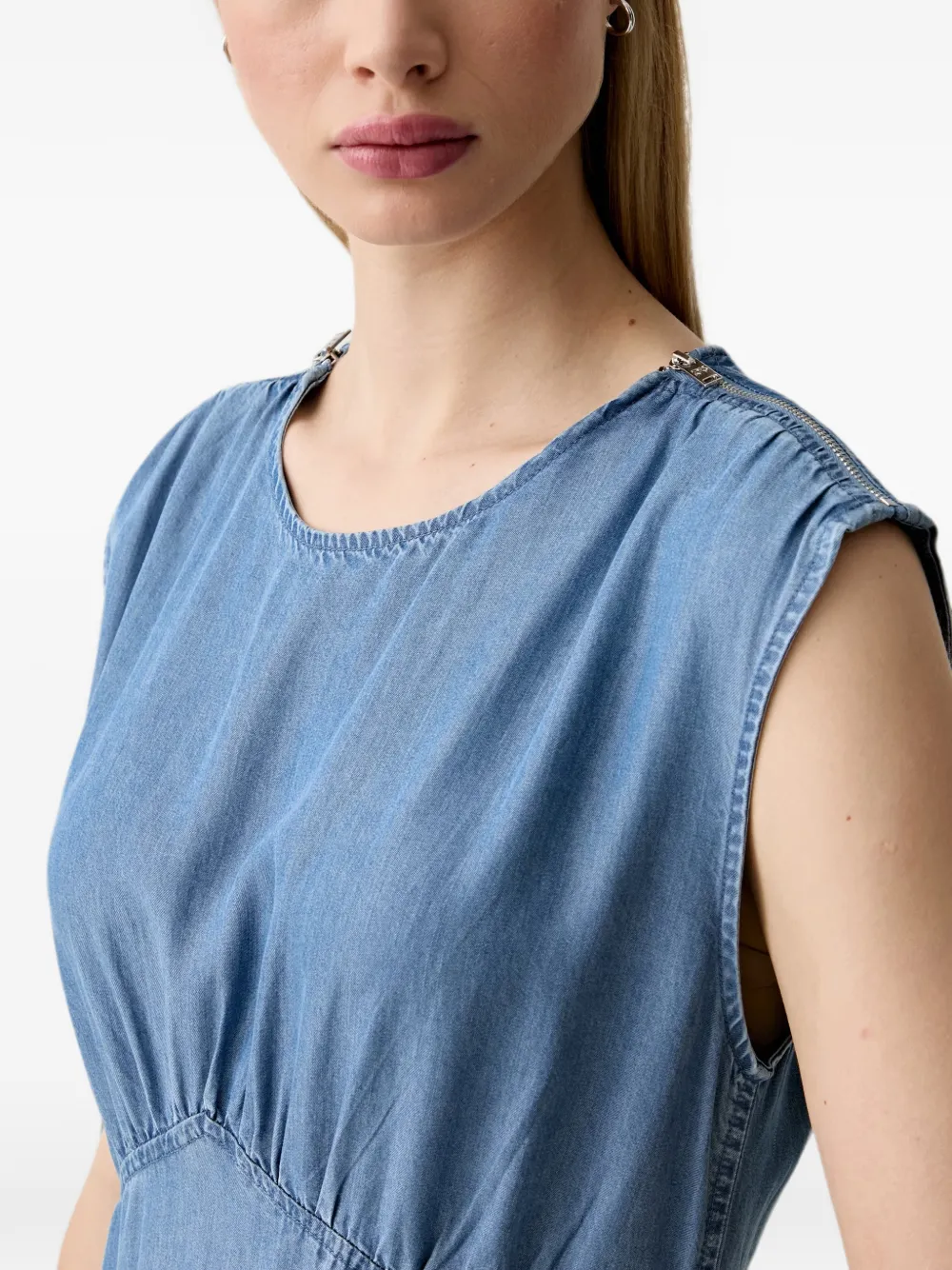 DKNY Midi-jurk met ruches Blauw
