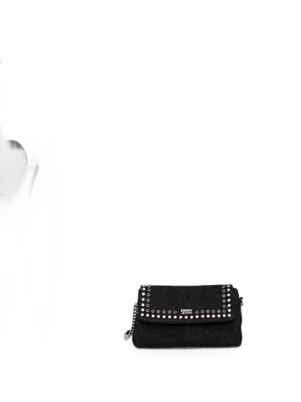 DKNY Denim schoudertas verfraaid met studs Zwart